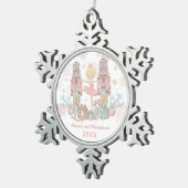 Notenkraker Pastel Roze Ballet Baby Eerste Kerst Tin Sneeuwvlok Ornament (Rechts)