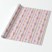 Notenkraker pastel roze  schets Kerst Cadeaupapier (Uitgerold)