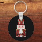 Notenkraker Patchwork Prettig Kerstmis Pyjama Here Sleutelhanger (Voorkant)