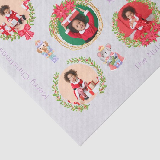 Notenkraker Patroon Kerstfoto Tissuepapier (Detail)