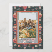 Notenkraker patroon Kerstmis vakantie fotokaart Kaart (Voorkant)