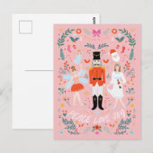 Notenkraker Peach Peace Love Joy Christmas Briefka Briefkaart (Voorkant / Achterkant)