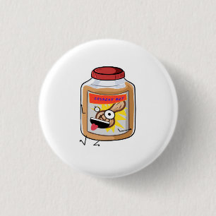 Notenkraker, pindakaas thema ronde button 3,2 cm