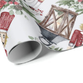 Notenkraker Pine Holly Lantern Kerstmis Cadeaupapier (Rol Hoek)