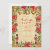 Notenkraker Poinsettia Kerstmis Kaart (Voorkant)