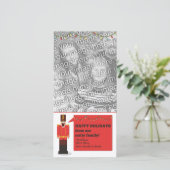 Notenkraker Prettig feest, fotokaart sjabloon (Staand voorkant)