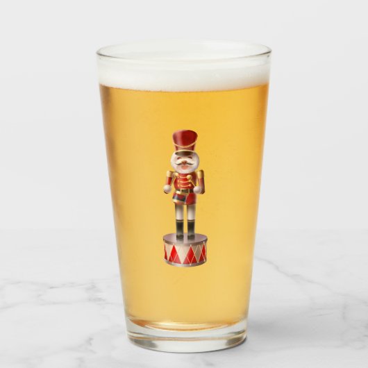 Notenkraker Puppy: Lachende Bichon Drummer Glas (Voorkant gevuld)