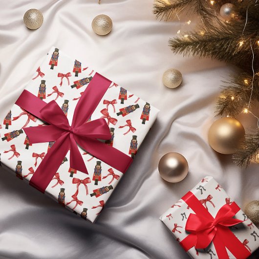 Notenkraker Red Bow grillige feestelijke kerst Cadeaupapier