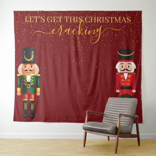 Notenkraker Red Christmas Photo Booth Achtergrond Wandkleed (In Situ (horizontaal))
