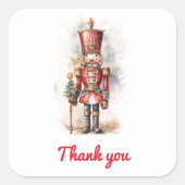 Notenkraker Red Magical Birthday Bedankt Vierkante Sticker (Voorkant)