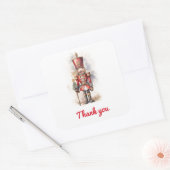 Notenkraker Red Magical Birthday Bedankt Vierkante Sticker (Envelop)