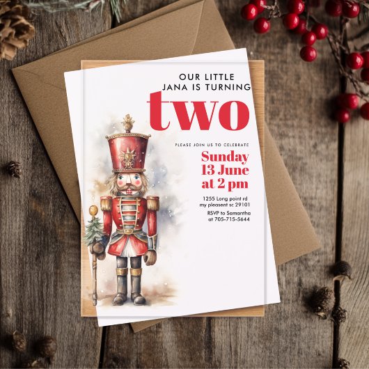 Notenkraker Red Magical Birthday | feestelijk Acryl Uitnodigingen