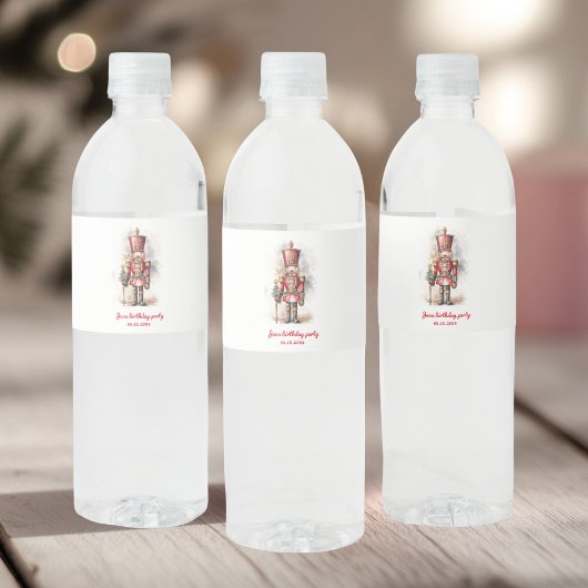 Notenkraker Red Magical Birthday Waterfles Etiket