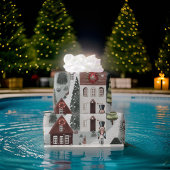 Notenkraker Rendier Village Kerstmis Cadeaupapier