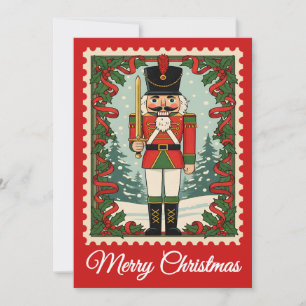 Notenkraker   Retro Postzegel Kerstkaart