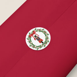 Notenkraker rode boog krans Kerst stickers