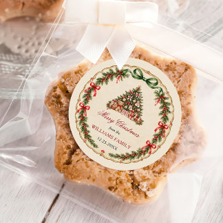 Notenkraker rode strik Kerstfeest Ronde Sticker