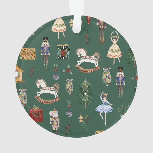 Notenkraker rood en goud ballerina eerste Kerstmis Ornament (achterkant)