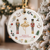 Notenkraker rood en goud ballerina eerste Kerstmis Ornament