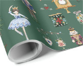 Notenkraker rood goud ballerina verjaardagsfeest cadeaupapier (Rol Hoek)