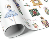 Notenkraker rood goud ballerina verjaardagsfeest cadeaupapier (Rol Hoek)