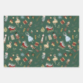 Notenkraker rood goud ballerina verjaardagsfeest inpakpapier vel (Voorkant 2)