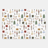 Notenkraker rood goud ballerina verjaardagsfeest inpakpapier vel (Voorkant)