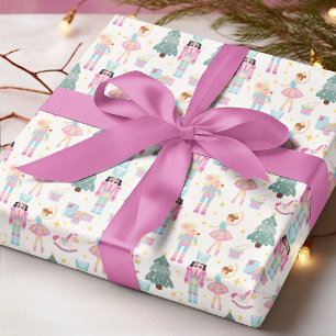 Notenkraker Roze Blauw Ballerina Kerstmis  Cadeaupapier