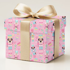 Notenkraker Roze Blauwe Kerst Feestdagen Cadeaupapier