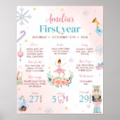 Notenkraker Roze Eerste Verjaardag Milestone Poste Poster (Voorkant)