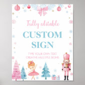 Notenkraker roze fee verjaardagspartij aangepaste poster (Voorkant)