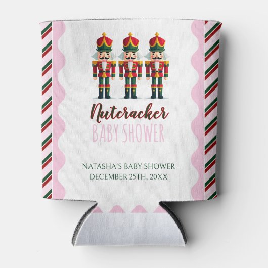 Notenkraker Roze Meisje Kerst Baby shower Blikjeskoeler (Voorkant)