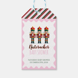Notenkraker Roze Meisje Kerst Baby shower Cadeaulabel