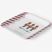 Notenkraker Roze Meisje Kerst Baby shower Papieren Bordje (Gebogen)