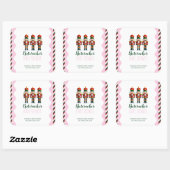 Notenkraker Roze Meisje Kerst Baby shower Vierkante Sticker (Vel)
