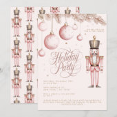 Notenkraker Roze Rose Goud Ornamenten Vakantie Par Kaart (Voorkant / Achterkant)