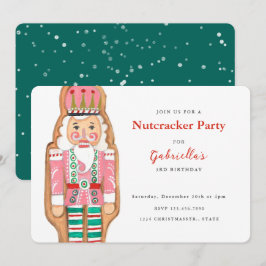 Notenkraker roze & turquoise winter Sneeuw Vakanti Kaart