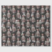 Notenkraker Soldaat Kapitein Kerstbomen Cadeaupapier (Vlak)