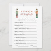 Notenkraker soldaat Kerst Baby shower spel Kaart (Voorkant)