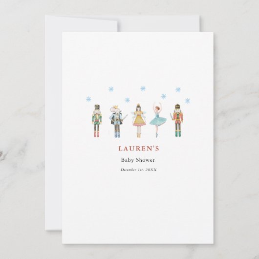 Notenkraker soldaat Kerst Baby shower spel Kaart (Achterkant)