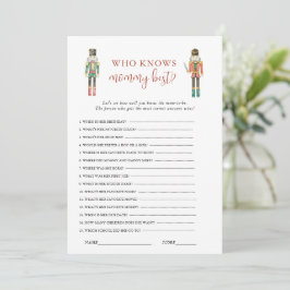 Notenkraker soldaat Kerst Baby shower spel Kaart