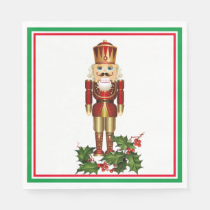 Notenkraker Soldaat Kerst Holly Papier Servet