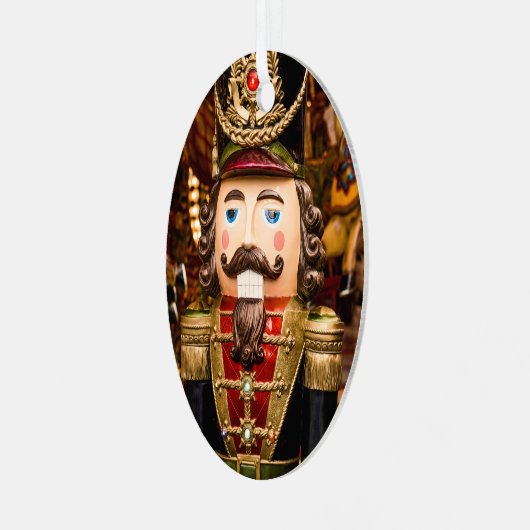 Notenkraker Soldaat Kerstboom Jaar toevoegen Metalen Ornament (Voorkant links)