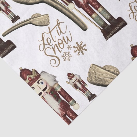 Notenkraker Soldaat Kerstmis Laat het Sneeuwgoud Tissuepapier (Detail)