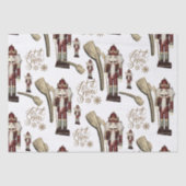 Notenkraker Soldaat Kerstmis Laat het Sneeuwgoud Tissuepapier (Voorkant)