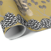 Notenkraker Soldaten Goud Sepia Pinecones Cadeaupapier (Rol Hoek)