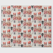 Notenkraker Soldaten Koeksklokken Cadeaupapier (Vlak)