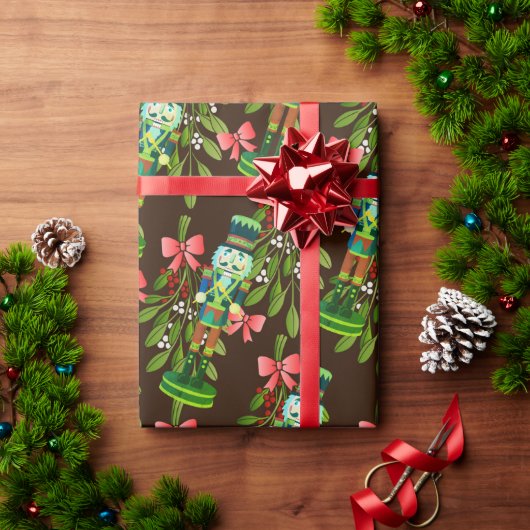 Notenkraker Soldaten & maretak Cadeaupapier (Feestdagen Geschenken)