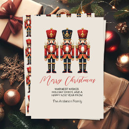 Notenkraker Soldaten Vrolijke Kerstmis Vakantie Ka Feestdagenkaart