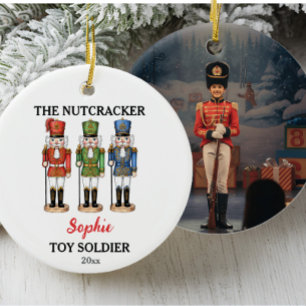 Notenkraker speelgoed soldaat aangepaste naam & fo keramisch ornament